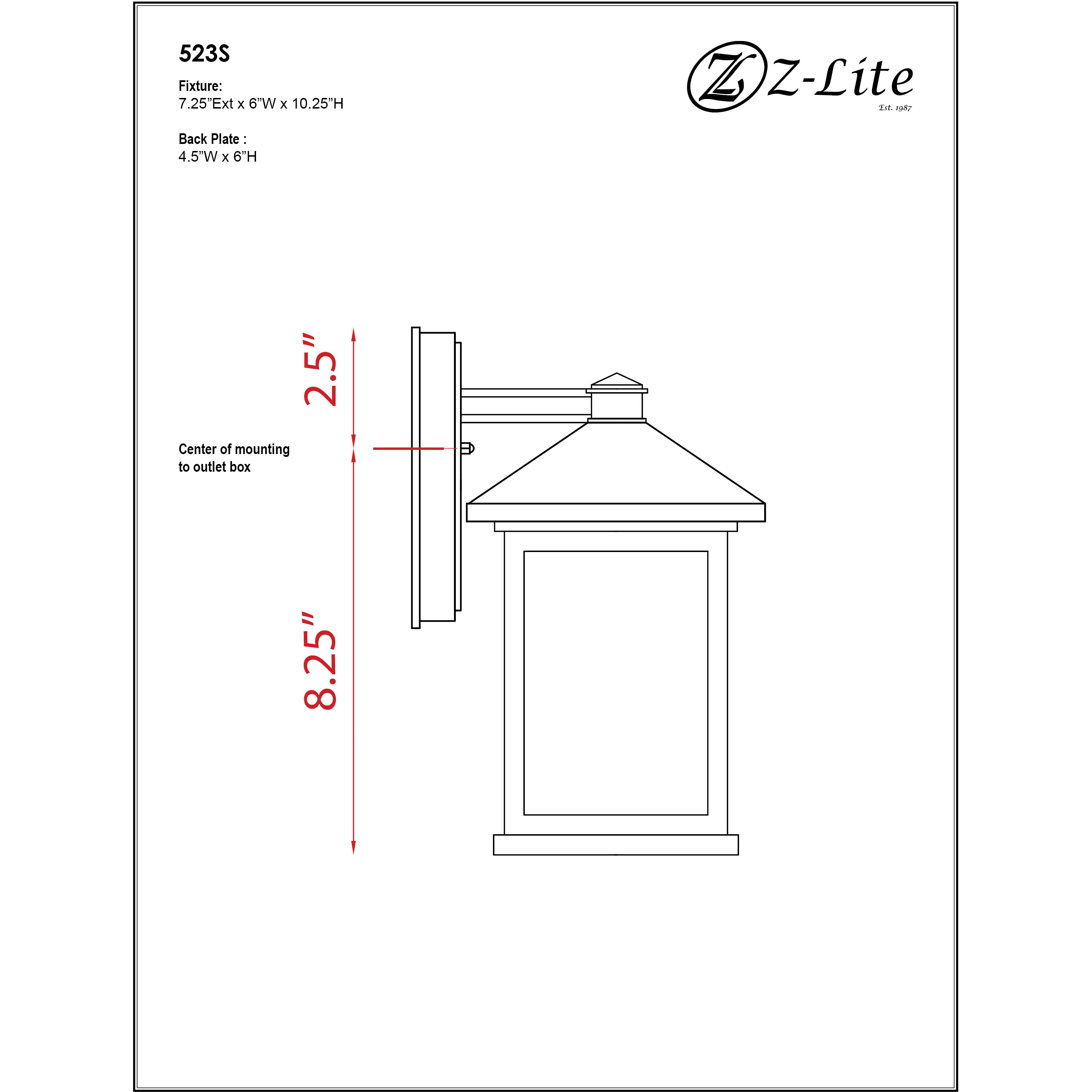 Mesa 1 Light 10.5 inch Black Outdoor Wall Light