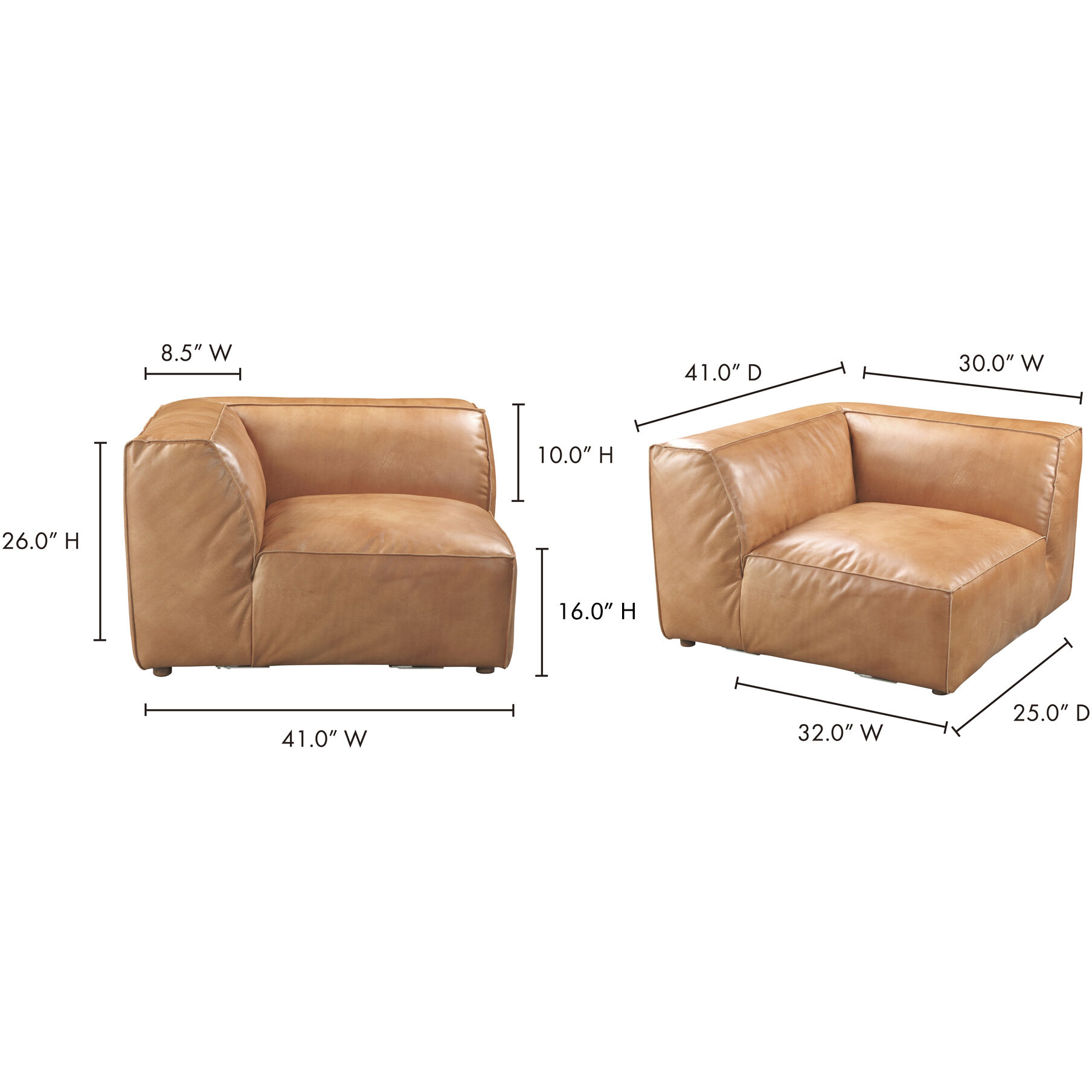 Luxe Brown Corner Chair