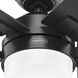 Anisten 52 inch Matte Black with Matte Black/Dark Gray Oak Blades Ceiling Fan