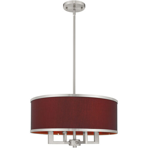 Park Ridge 4 Light 18 inch Brushed Nickel Pendant Chandelier Ceiling Light