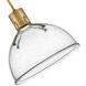 Argo LED 14 inch Heritage Brass Indoor Pendant Ceiling Light in Heritage Brass / Clear Seedy