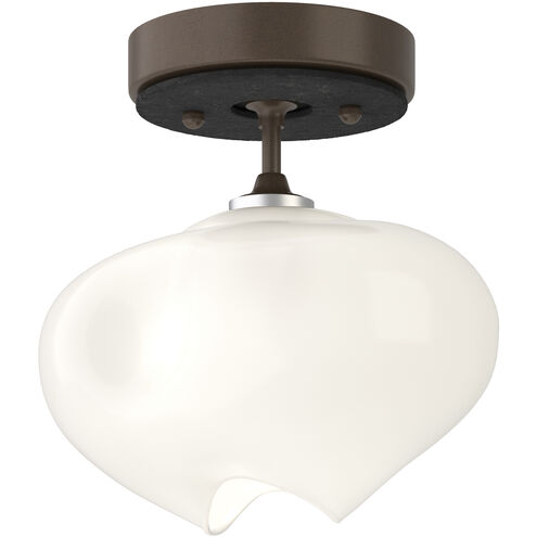 Ume 1 Light 6.3 inch Bronze and Black Semi-Flush Ceiling Light in Bronze/Black, Frosted
