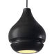 Radiance Collection 1 Light 8 inch Polished Chrome and Carbon Matte Black and Black Pendant Ceiling Light