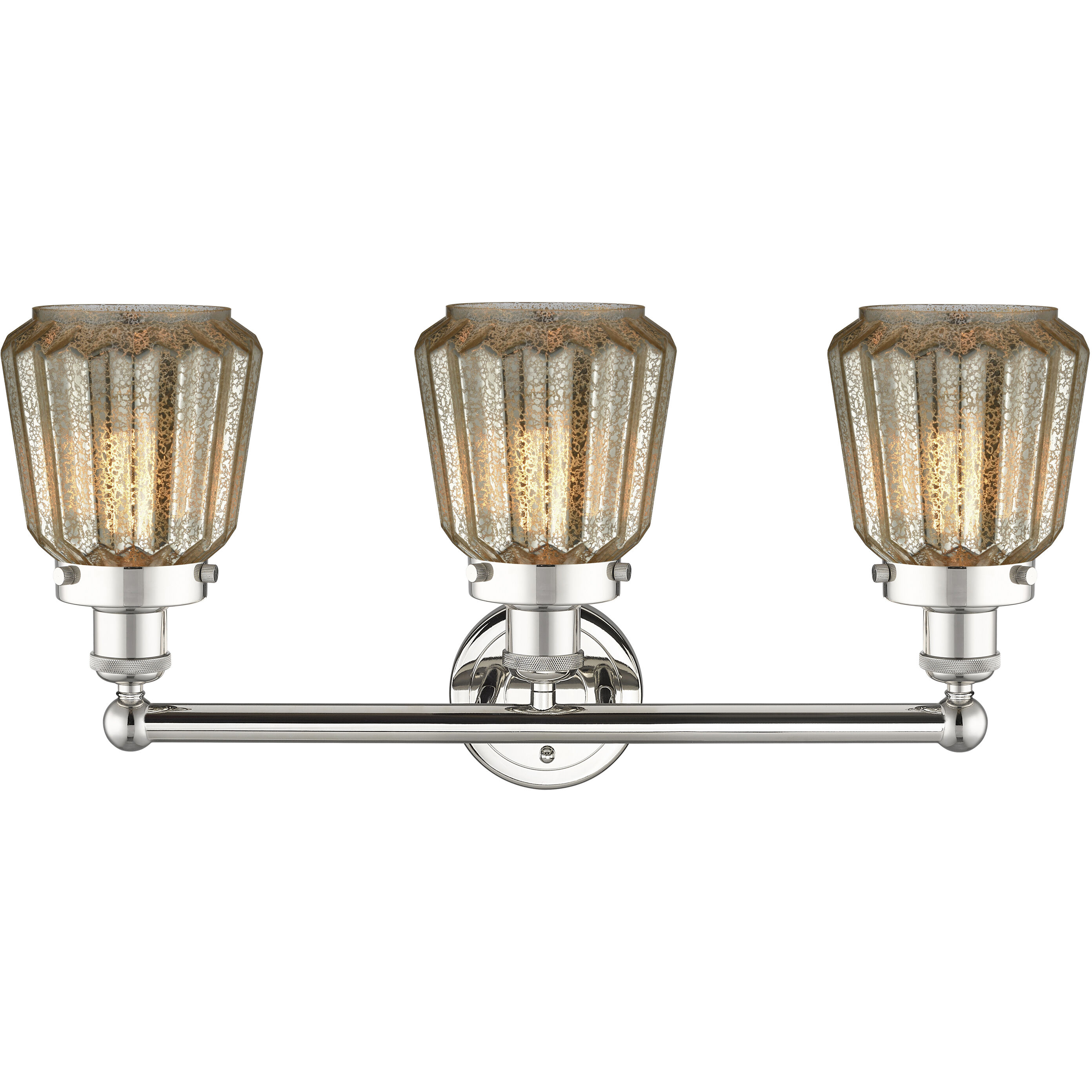 Chatham 3 Light 24.5 inch Polished Nickel Bath Vanity Light Wall Light in Mercury