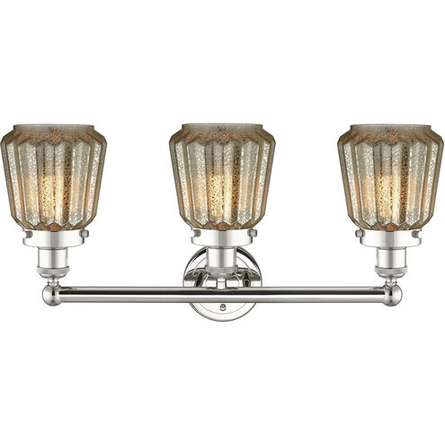 Chatham 3 Light 24.5 inch Polished Nickel Bath Vanity Light Wall Light in Mercury