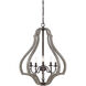 Kenwood 5 Light 24 inch Weathered Ash Pendant Ceiling Light