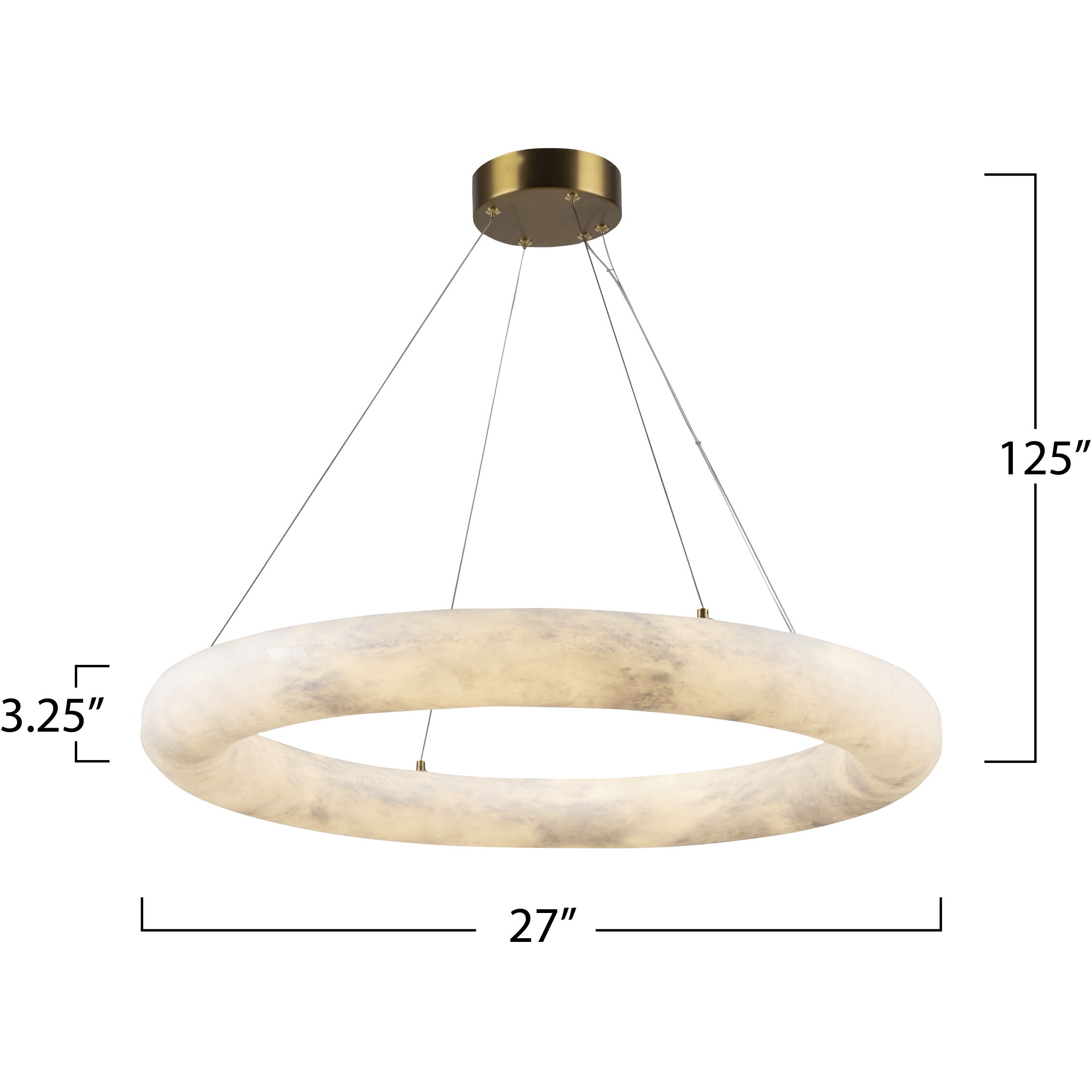 Camila LED 27 inch Brushed Brass Chandelier Ceiling Light