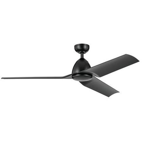 Fit 54 inch Satin Black with Satin Natural Black Blades Ceiling Fan