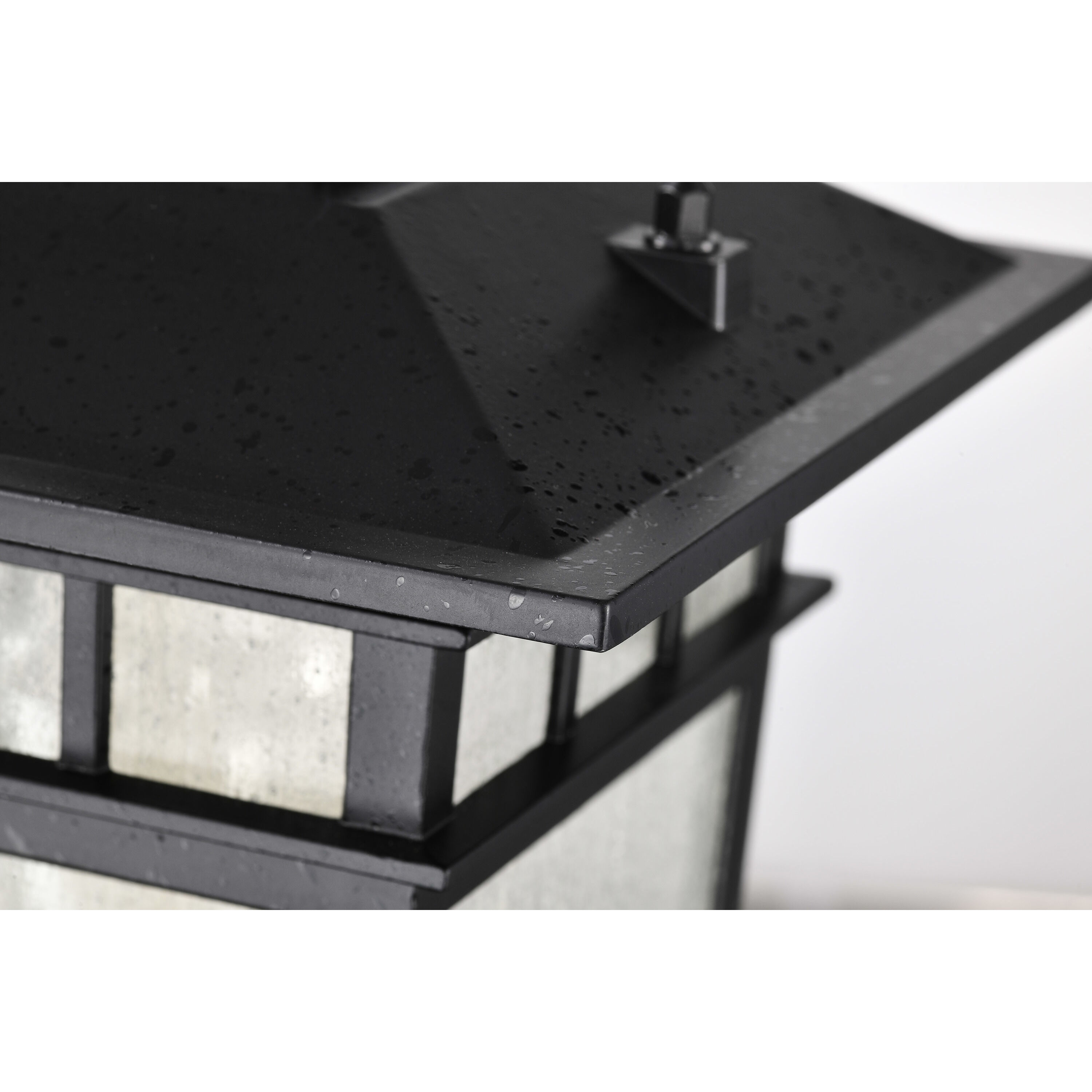 Cove Neck 14 inch Textured Black Post Lantern, Small