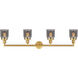 Franklin Restoration Small Bell LED 42 inch Satin Gold Bath Vanity Light Wall Light in Plated Smoke Glass, Franklin Restoration