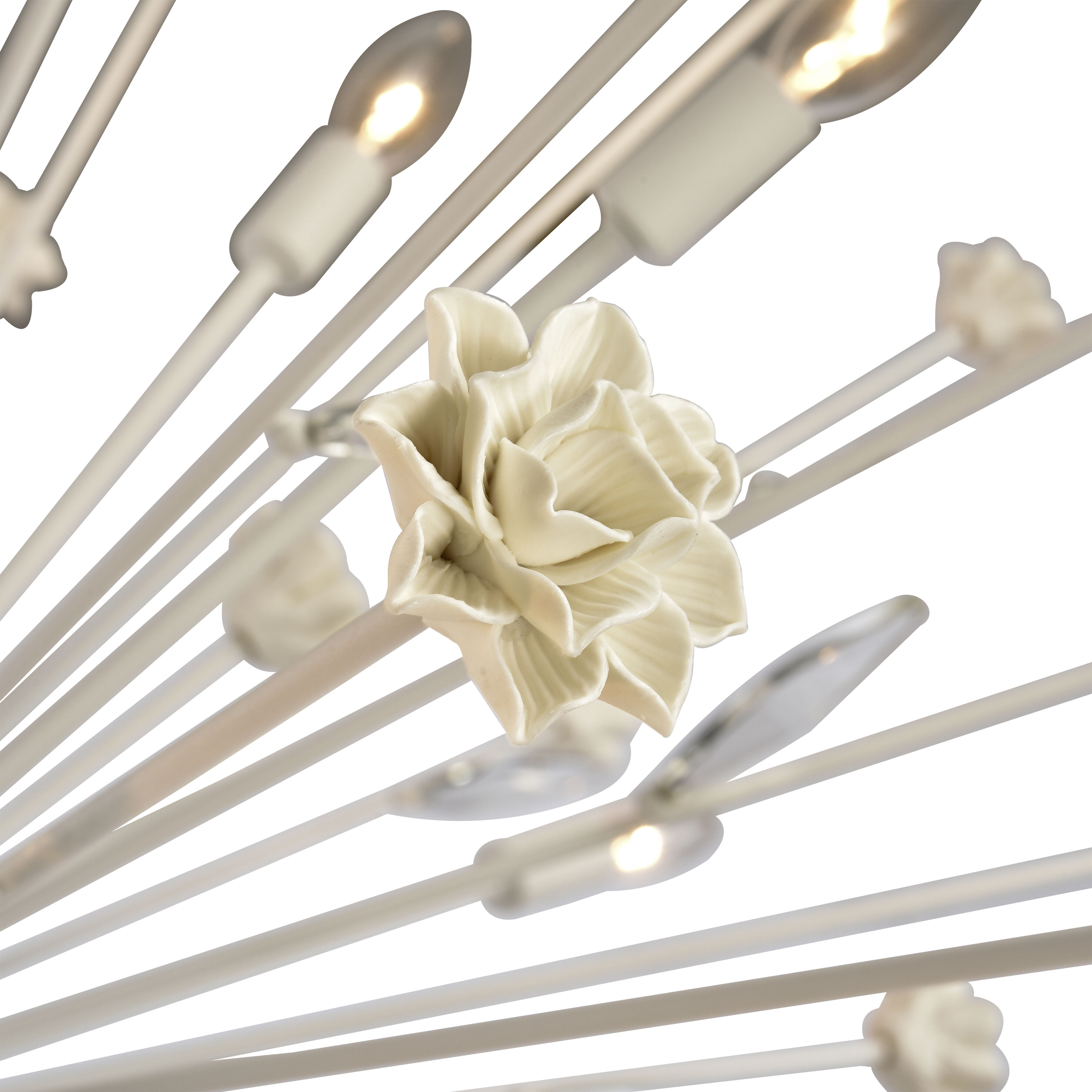 Adelaide 20 Light 59.5 inch White with Cream and Clear Chandelier Ceiling Light