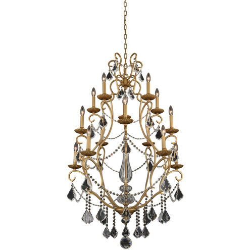 Elise 15 Light 37 inch Gold Patina Chandelier Ceiling Light