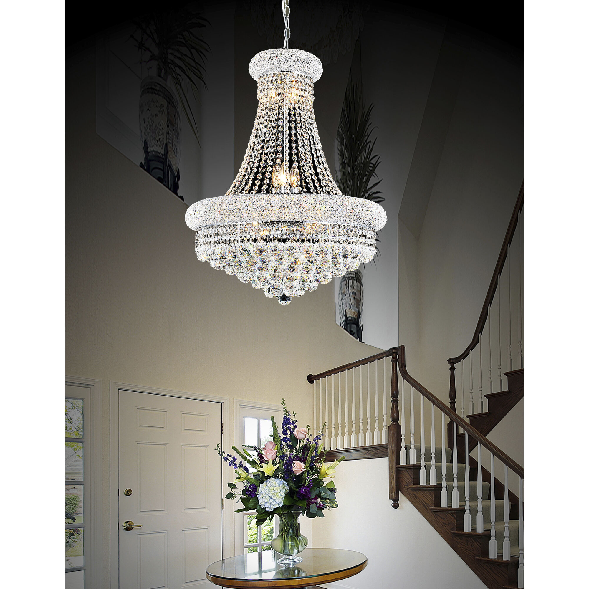 Empire 18 Light 28 inch Chrome Down Chandelier Ceiling Light