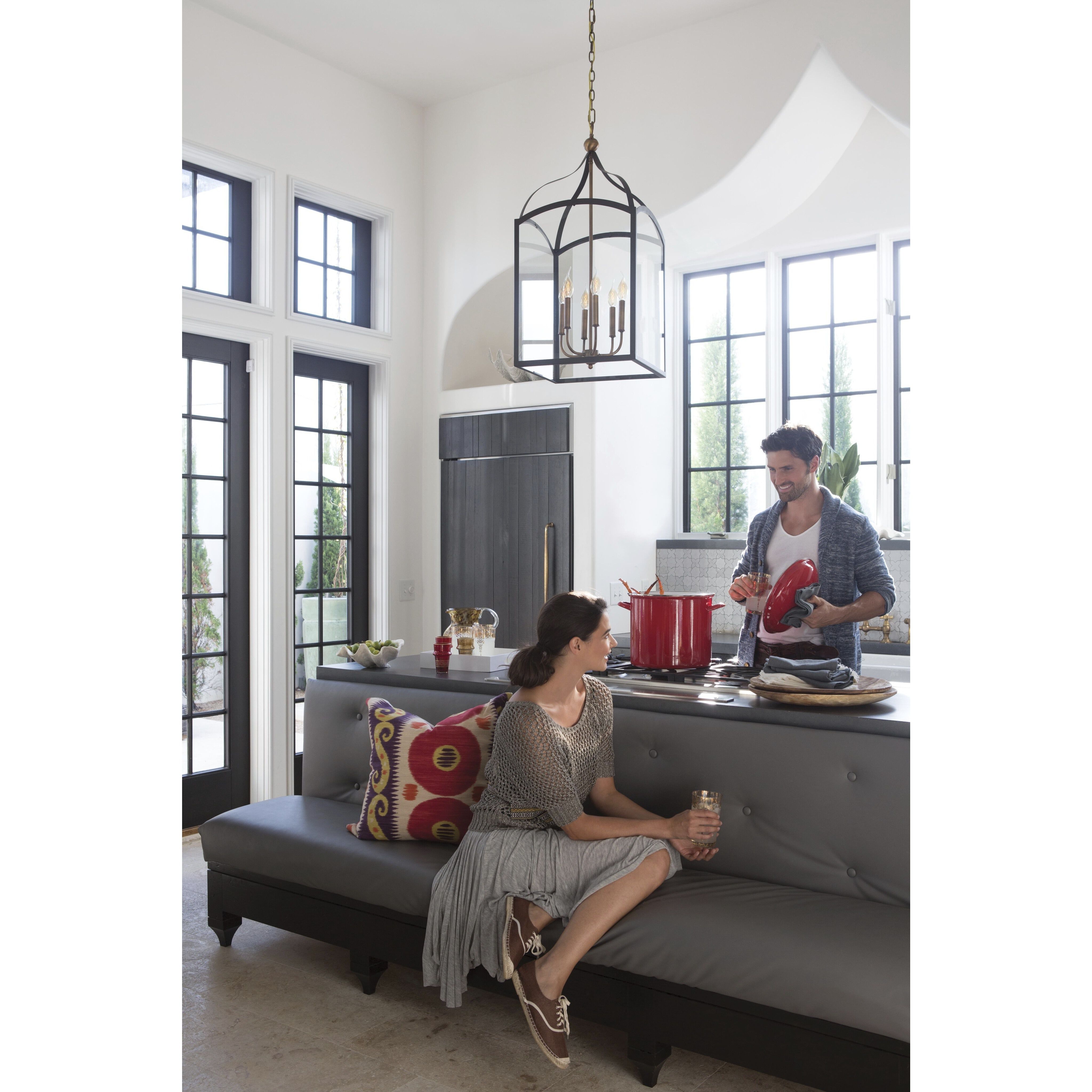 Clarendon 6 Light 16 inch Bronze with Heirloom Brass Indoor Foyer Light Ceiling Light