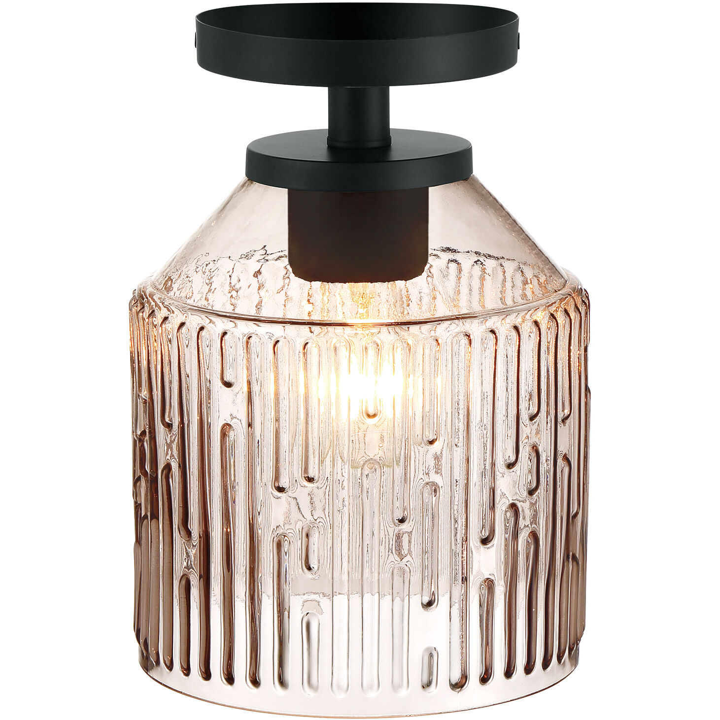 Ele 1 Light 7.25 inch Matte Black Semi-Flush Mount Ceiling Light