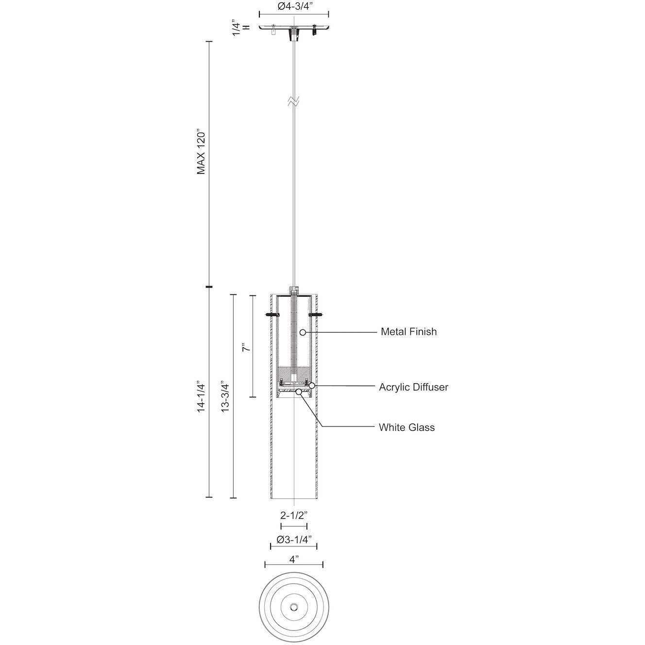 Lena Pendant Ceiling Light in Chrome