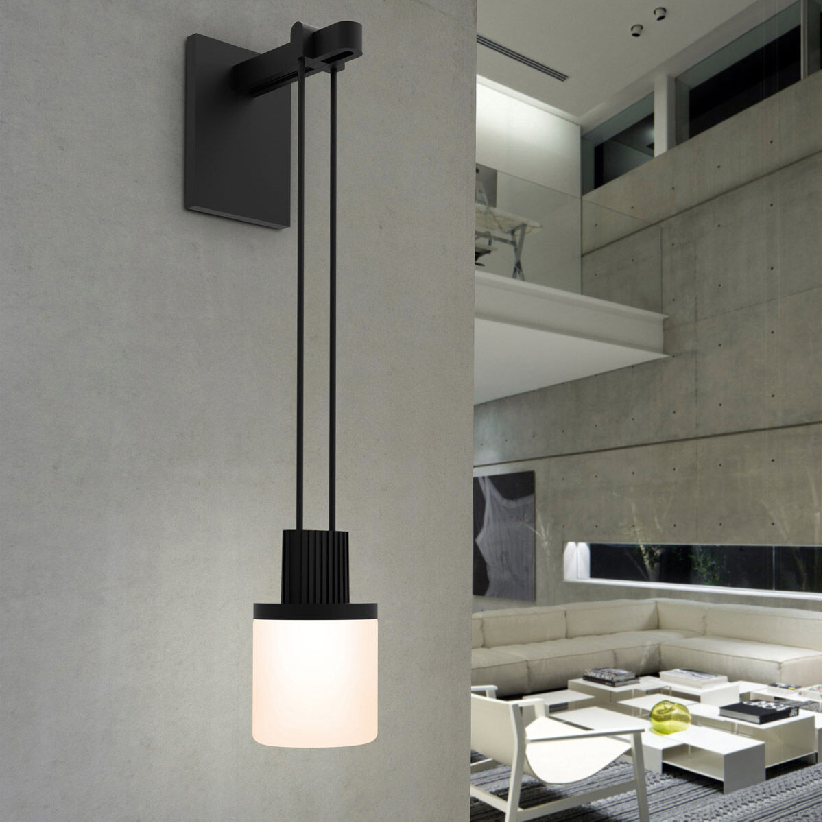 Suspenders LED 2 inch Satin Black ADA Sconce Wall Light