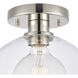 Julian 1 Light 10 inch Polished Nickel Semi Flush Mount Ceiling Light