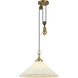 Alora Mood Ellen Pendant Ceiling Light in Brushed Gold and White Linen