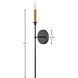 Hux LED 5.25 inch Black Sconce Wall Light