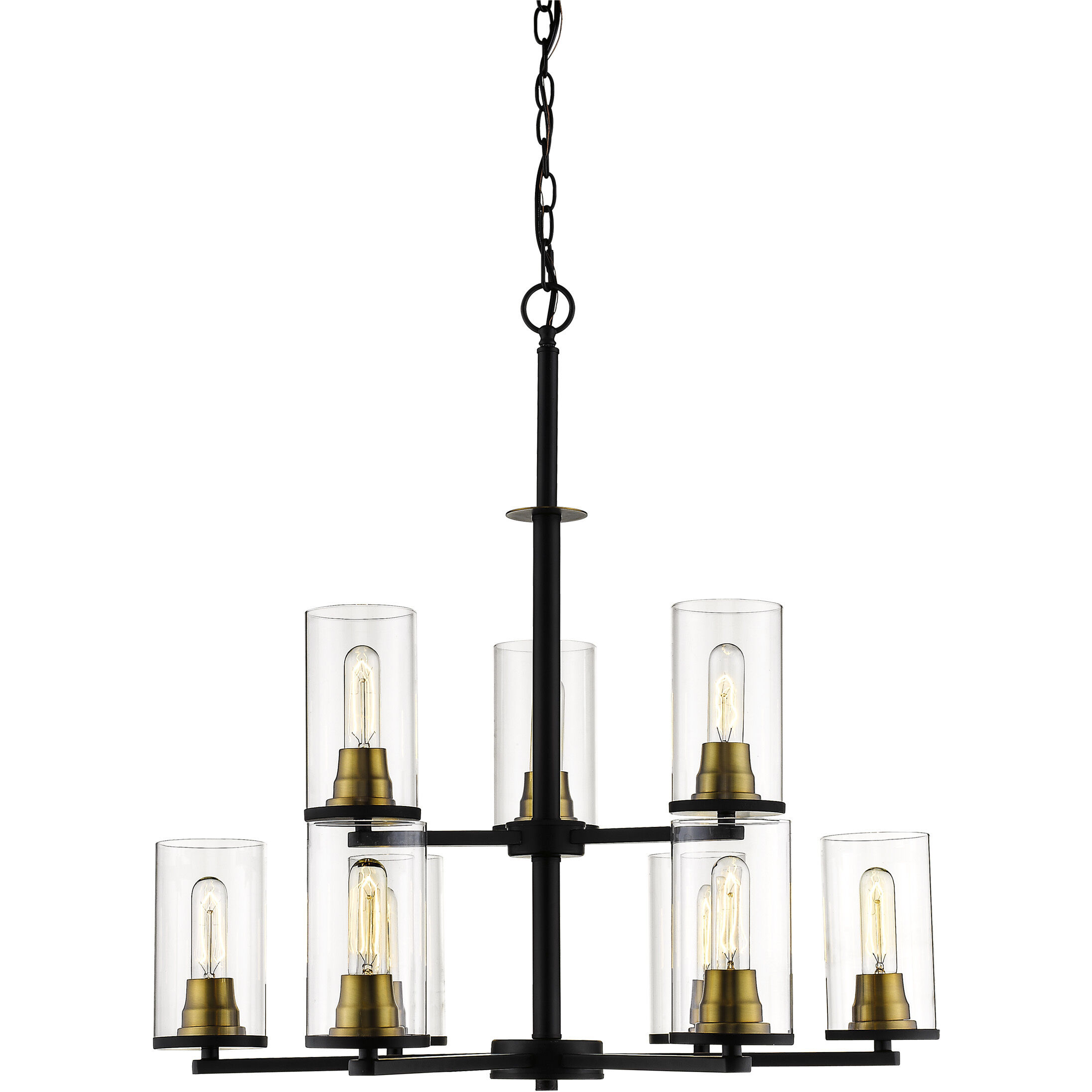 Pasadena 9 Light 28.5 inch Matte Black/Heirloom Bronze Chandelier Ceiling Light