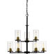 Pasadena 9 Light 28.5 inch Matte Black/Heirloom Bronze Chandelier Ceiling Light