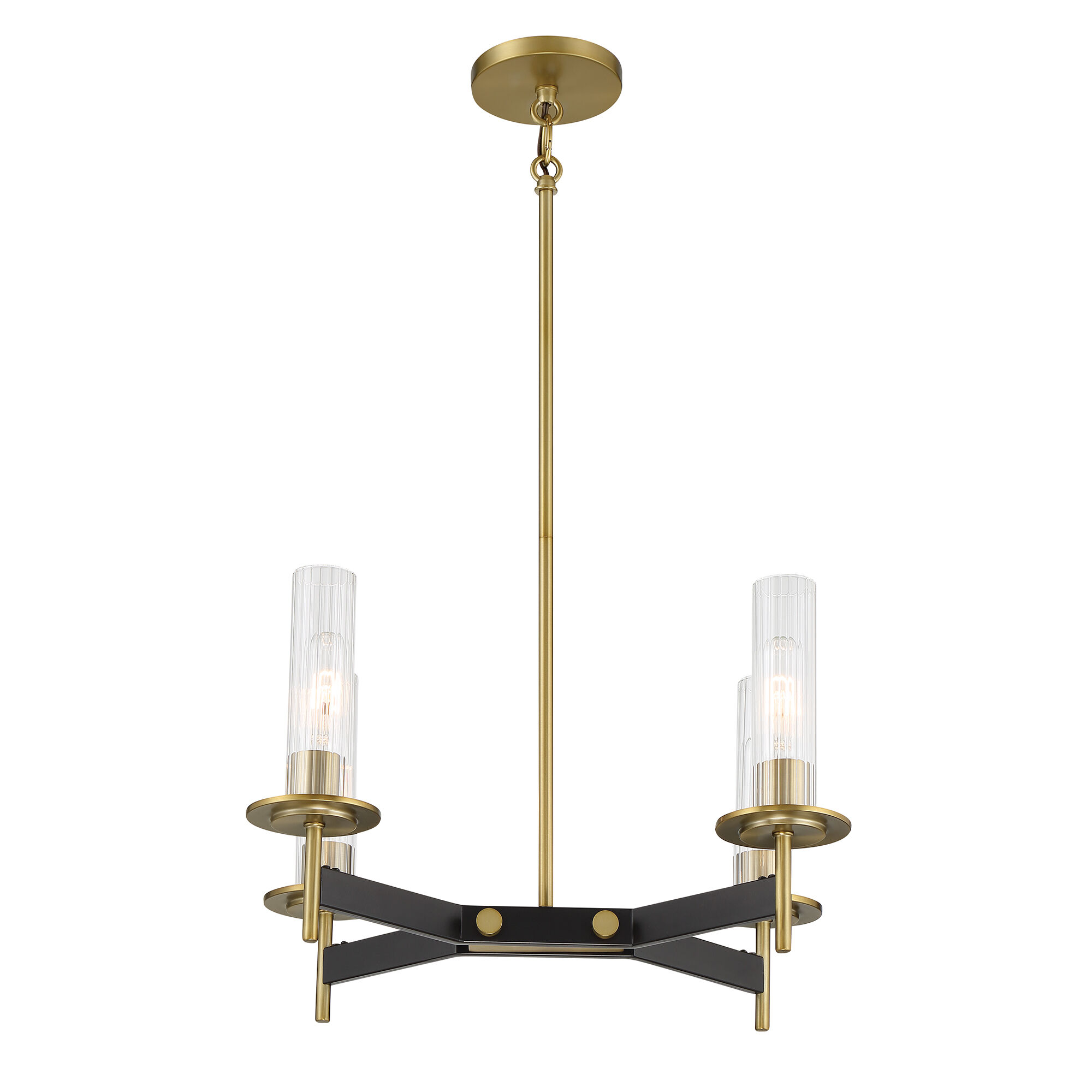 Baldwin Park 4 Light 18 inch Coal/Soft Brass Chandelier Ceiling Light