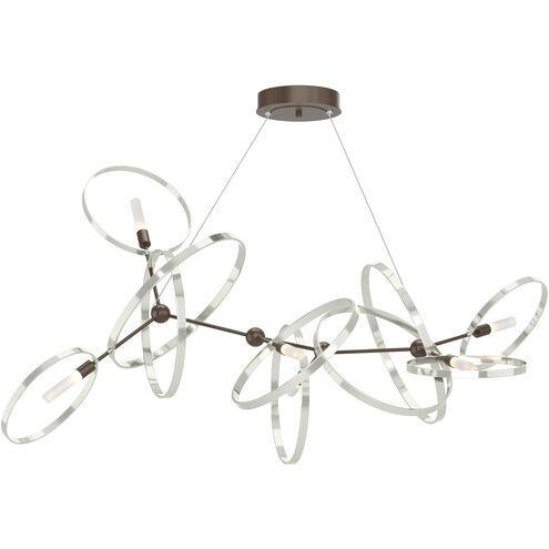 Celesse 6 Light 59.7 inch Bronze and Sterling Pendant Ceiling Light in Bronze/Sterling