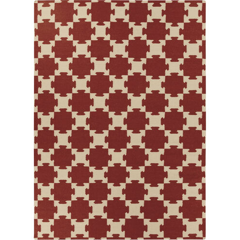 Archive 132 X 96 inch Dark Red, Khaki Rug