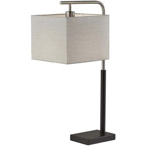 Flora 27 inch 60.00 watt Black and Brushed Steel Table Lamp Portable Light