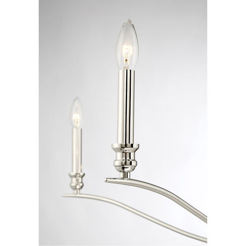 Transitional 5 Light 42 inch Polished Nickel Chandelier Ceiling Light