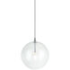 Bolha 1 Light 11 inch Chrome Pendant Ceiling Light in Chrome and Clear