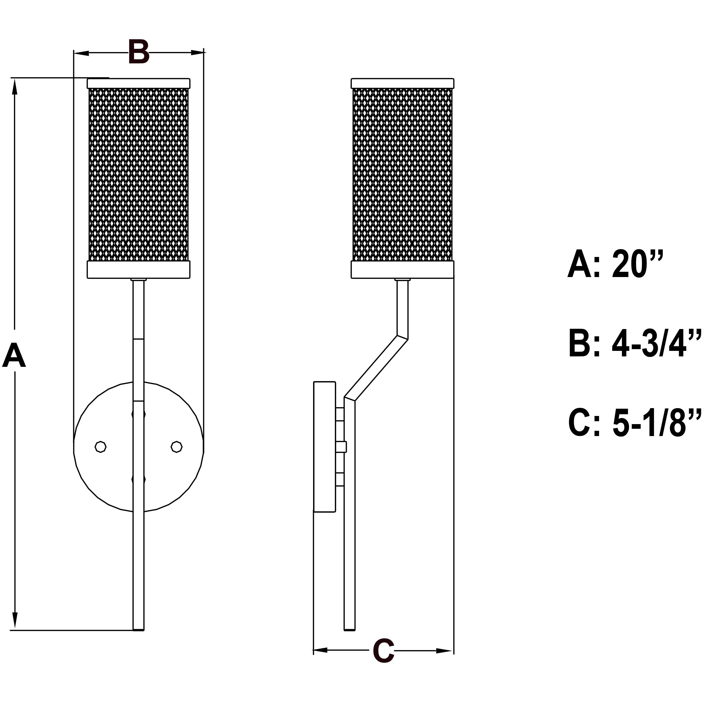 Byron LED 5 inch Antique Pewter Bathroom Light Wall Light