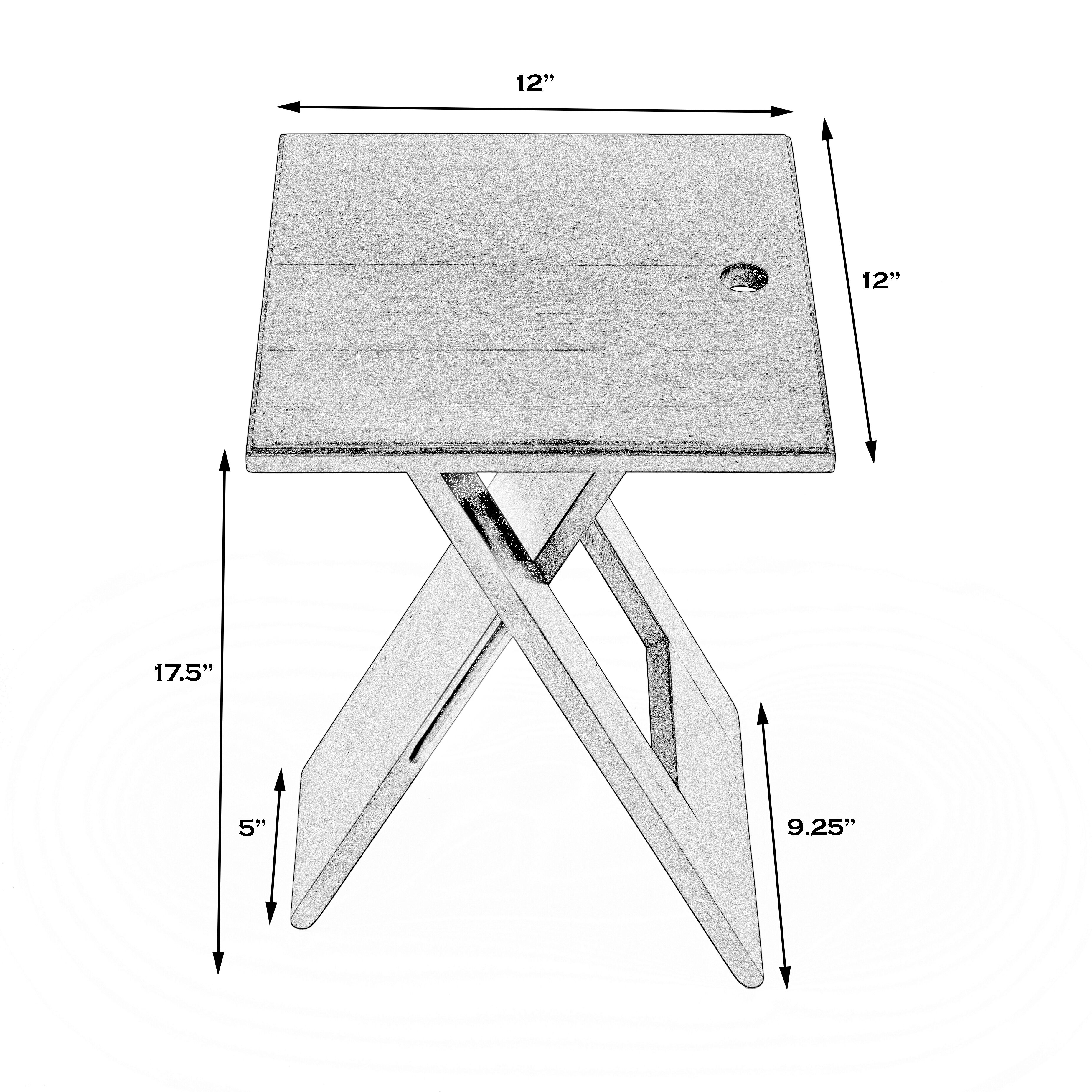 Hammond Folding Side Table in Dark Brown