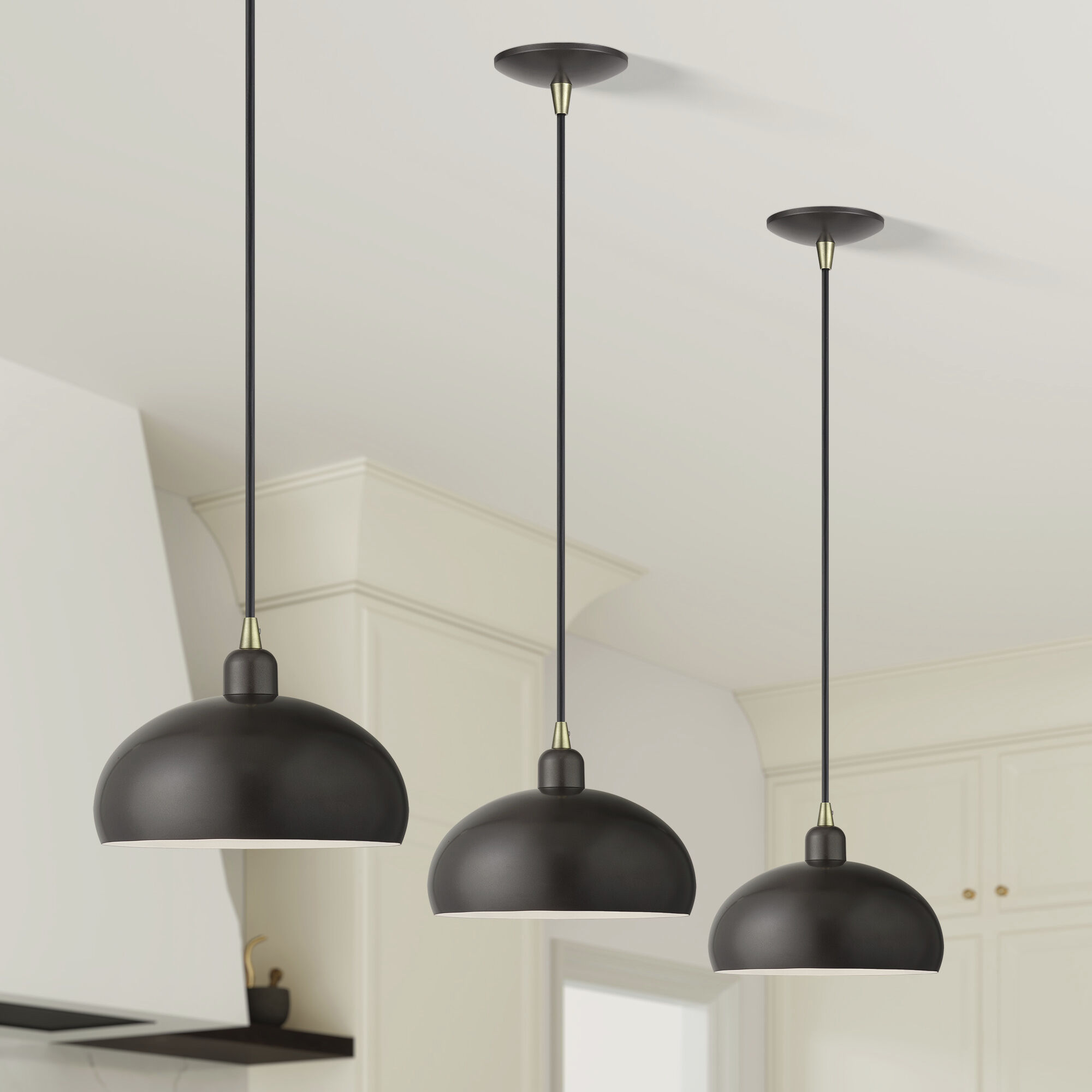 Domma 1 Light 10 inch English Bronze with Antique Brass Accents Pendant Ceiling Light