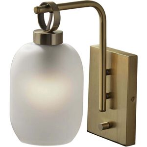 Adesso Lancaster 8 inch Antique Brass Wall Lamp Wall Light 3854-21 - Open Box