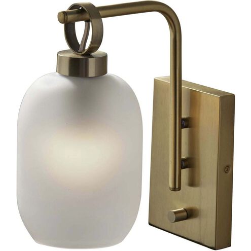 Lancaster 8 inch Antique Brass Wall Lamp Wall Light