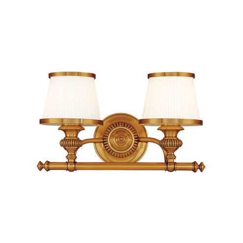 Milton 2 Light 15.5 inch Flemish Brass Bath and Vanity Wall Light