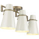 Reeva 3 Light 29.13 inch Modern Brass Semi-Flush Mount Ceiling Light in Glossy Ecru