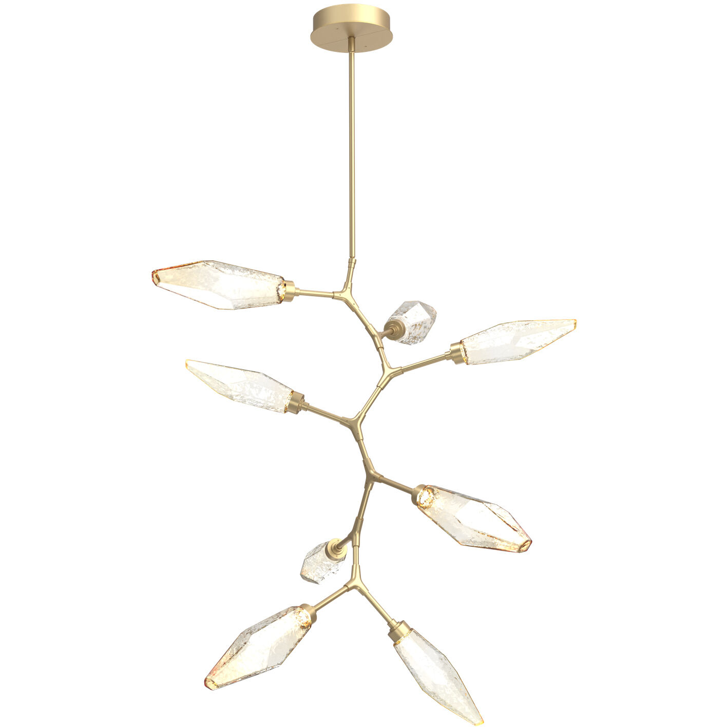 Rock Crystal LED 37.1 inch Gilded Brass Chandelier Ceiling Light, Modern Vine
