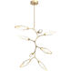 Rock Crystal LED 37.1 inch Gilded Brass Chandelier Ceiling Light, Modern Vine