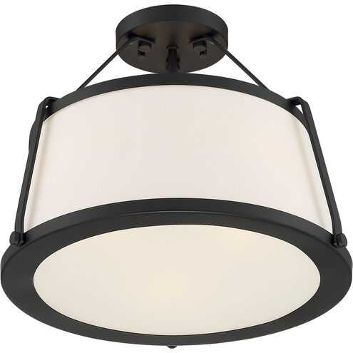 Cutty 3 Light 16 inch Matte Black Semi Flush Mount Fixture Ceiling Light