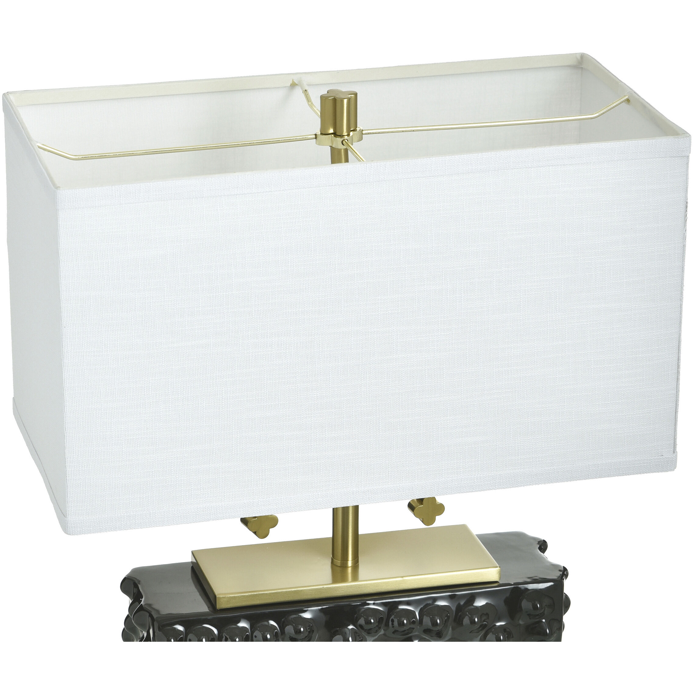 Edmund 21 inch 40 watt Polished Brass and Glossy Black Table Lamp Portable Light