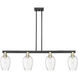 Preston Island Light Ceiling Light in Black Antique Brass, Clear Glass