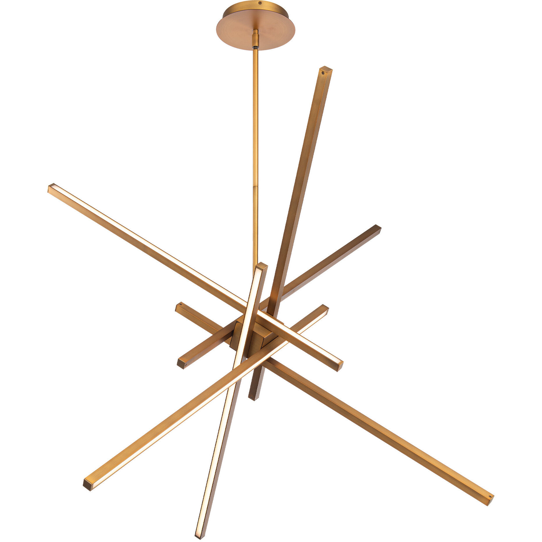 Parallax LED 38.75 inch Aged Brass Pendant Ceiling Light, dweLED