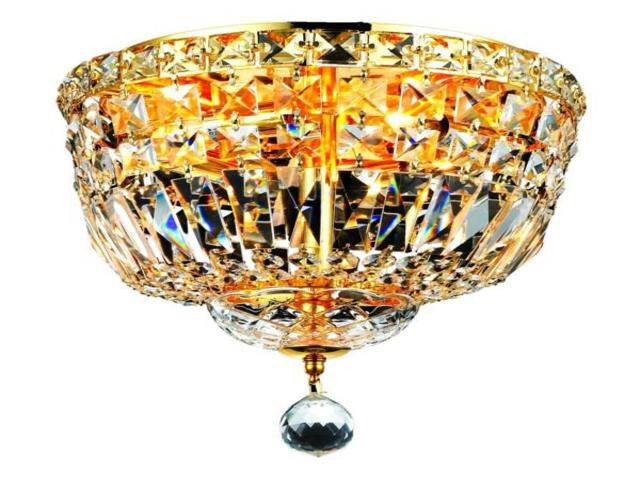 Tranquil 4 Light 12 inch Gold Flush Mount Ceiling Light in Royal Cut