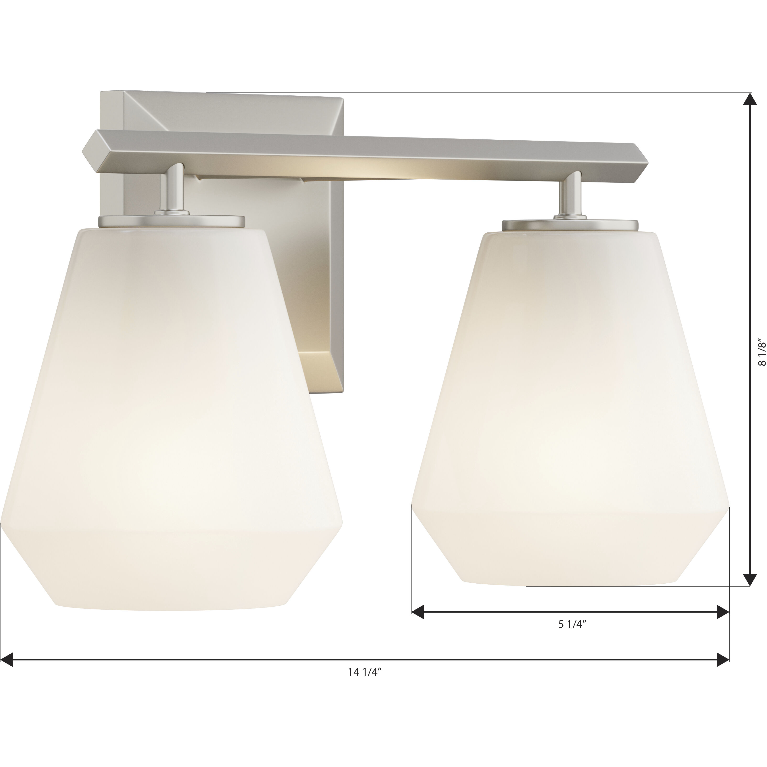 Siena 2 Light 14.25 inch Brushed Nickel Vanity Wall Light