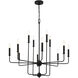 Avondale 12 Light 34 inch Matte Black Chandelier Ceiling Light