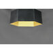 Honeycomb LED 9 inch Black and Gold Mini Pendant Ceiling Light