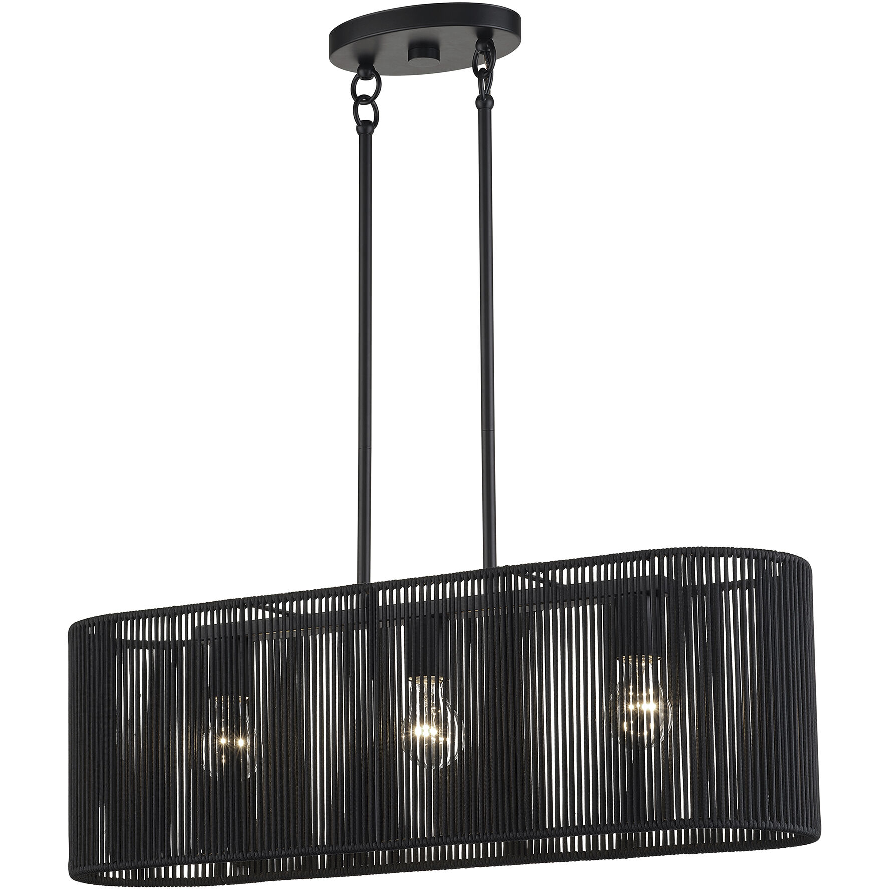 Acordia 3 Light 30 inch Black Linear Chandelier Ceiling Light, Medium